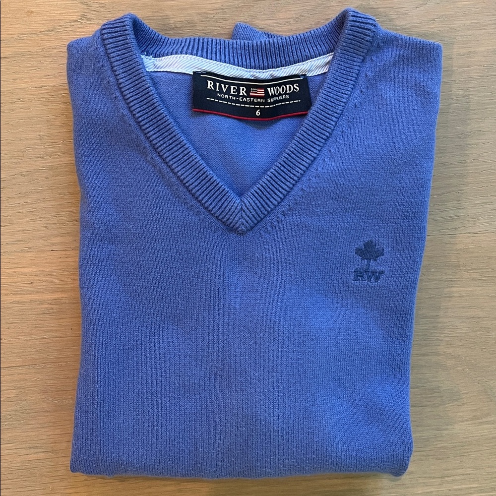 River Woods Cotton V-neck Sweater size 6y